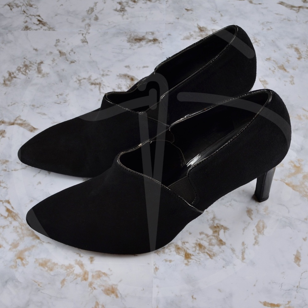 W 9.5M Black Leather Suede, Franco Sarto Booties